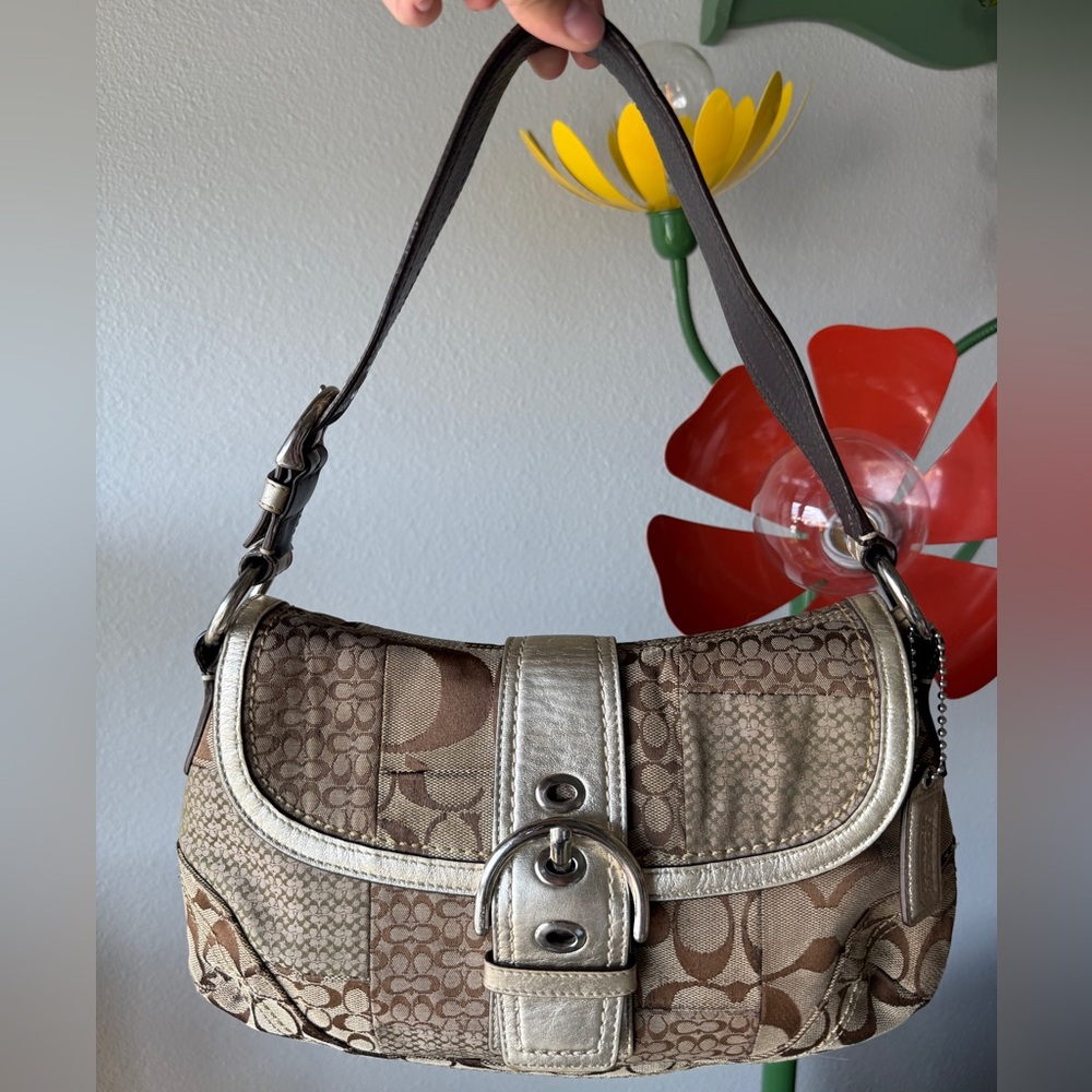 Y2K Coach Jacquard Patchwork Soho Buckle Bag
